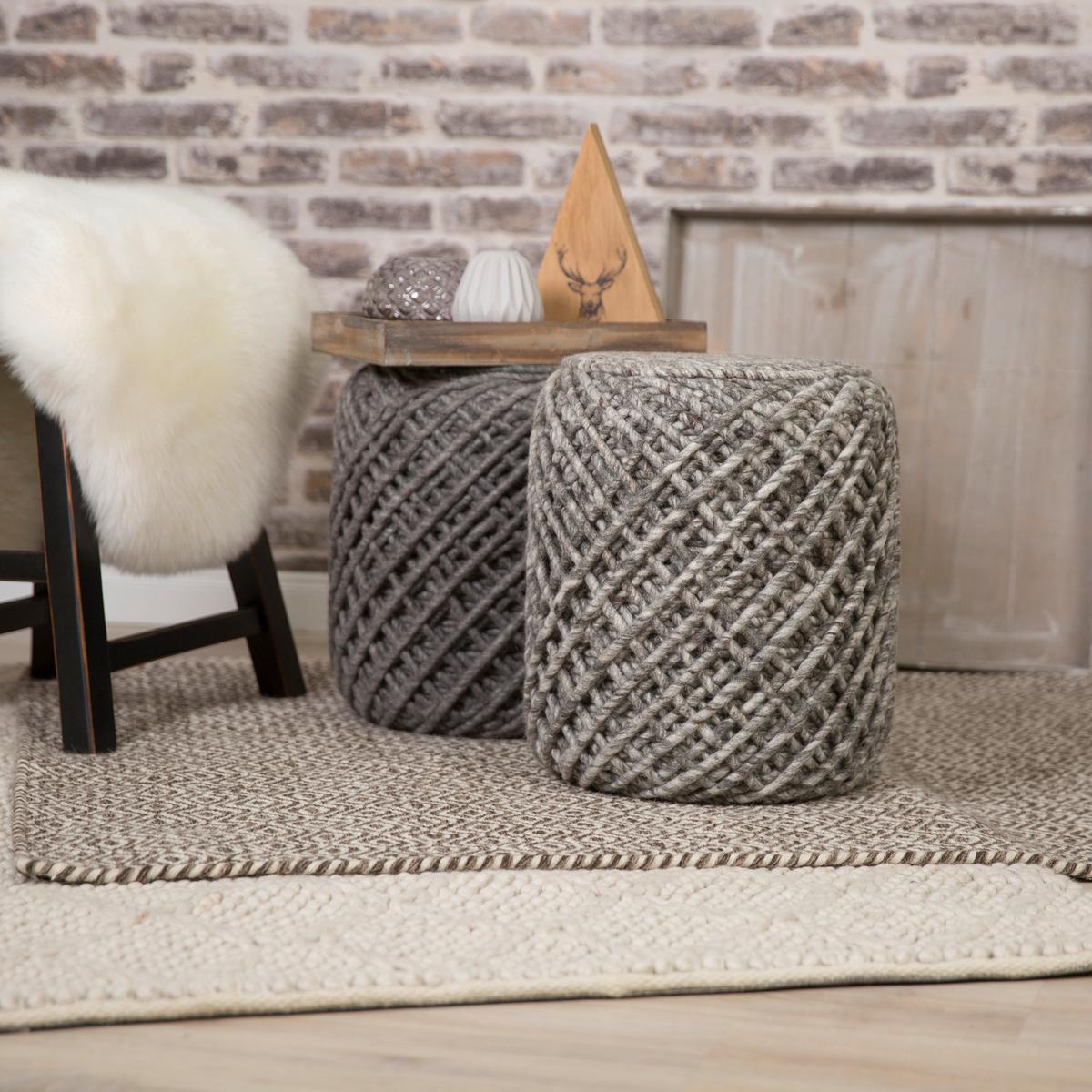 Pouf Pouf Royal - Taupe, Trend, Textil (40/40cm) - Novel