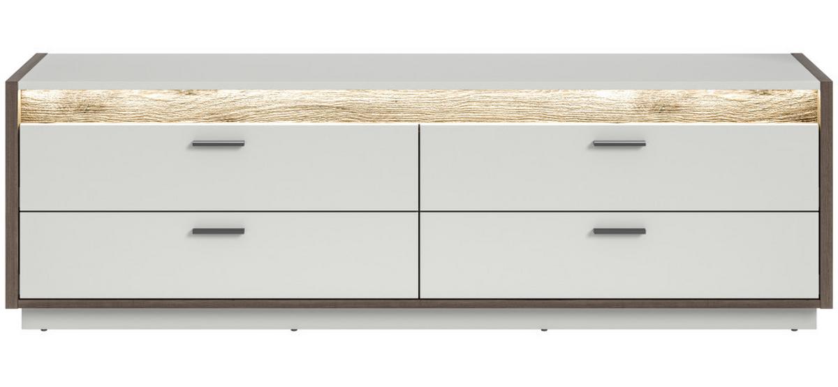 Lowboard Falcona Eiche dunkel /Grau ca. 58x187 cm - Design, Holzwerkstoff/Metall (58/187/43cm) - MID.YOU
