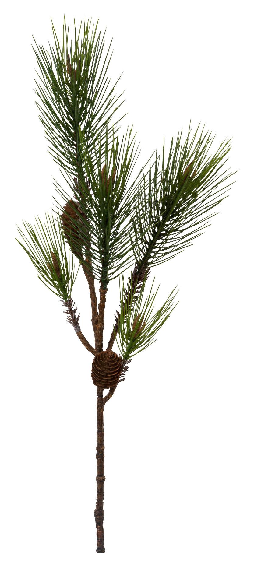 Dekozweig Kiefernzweig I in Braun/Grün - Braun/Grün, Natur, Kunststoff (85cm)