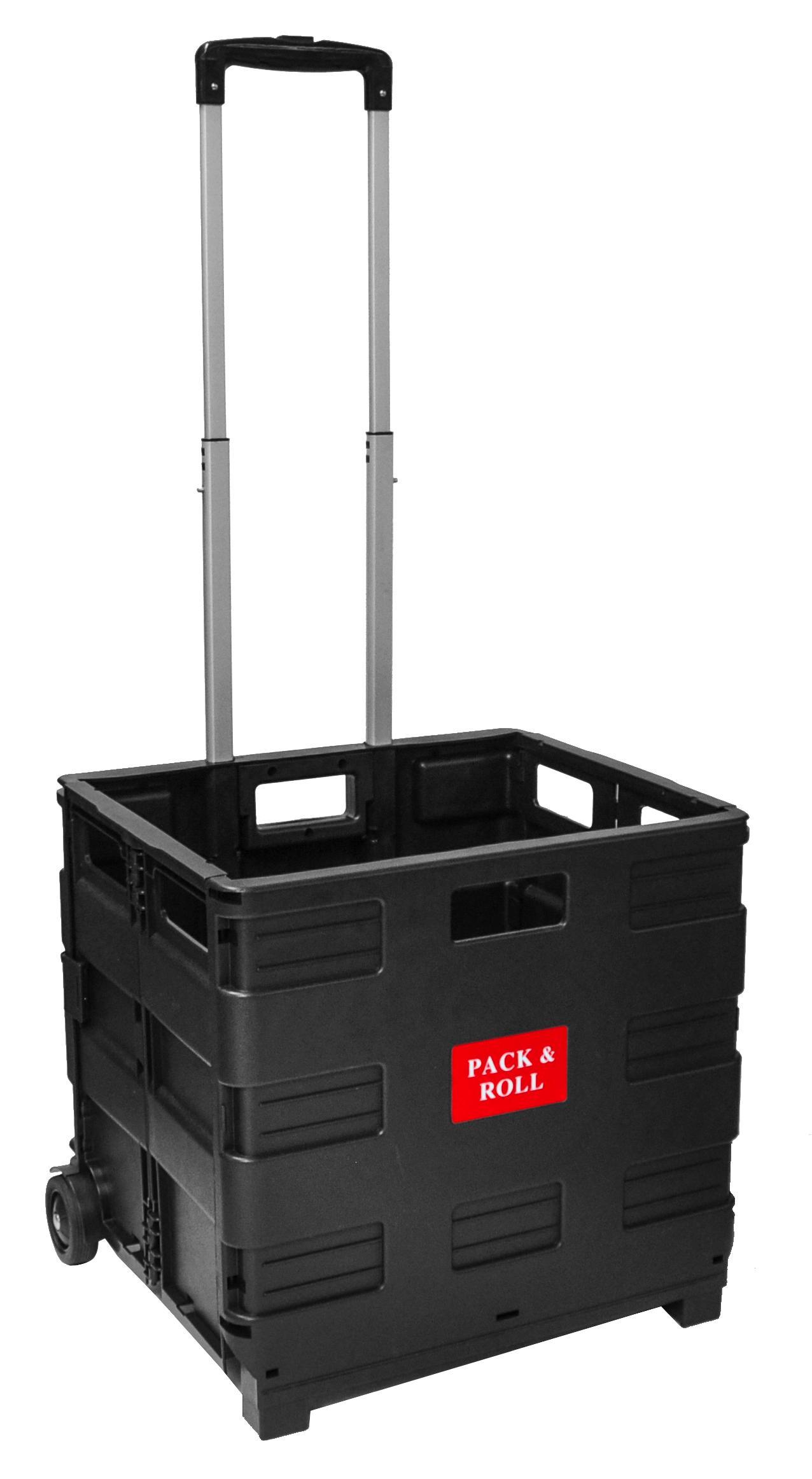 Klappbox-Trolley Kenny Schwarz - Schwarz, Kunststoff/Metall (43/97/38cm) - Mömax modern living