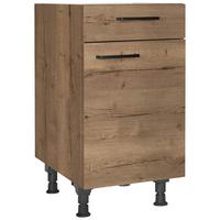 Schubkastenunterschrank Structura Eiche dunkel - Eiche dunkel/Schwarz, MODERN, Holzwerkstoff/Metall (45/87/56cm) - Nobilia
