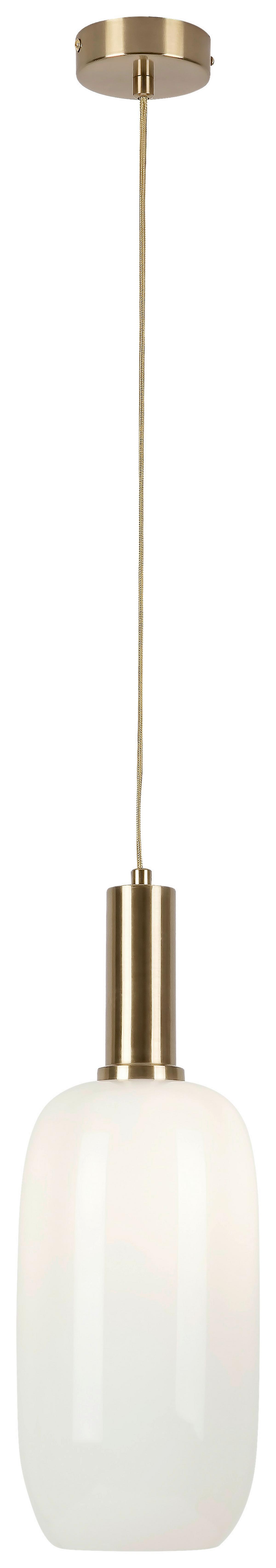 Lampă suspendată Sinopia - alb/auriu, Basics, sticlă/metal (14,5/28,5cm)