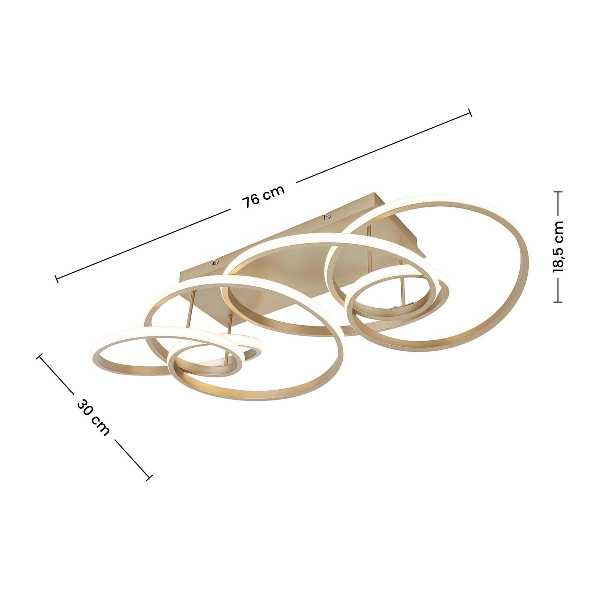 LED-Deckenleuchte Juli Cappuccinofarben max. 36 Watt - Cappuccino, MODERN, Kunststoff/Metall (70/40/25cm) - Premium Living