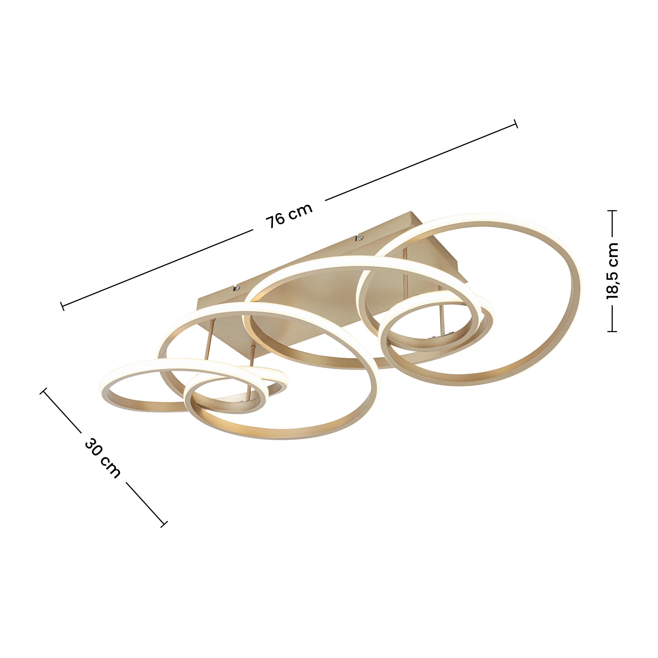 LED-TAKLAMPA JULI - cappuccino, Modern, metall/plast (70/40/25cm) - Premium Living