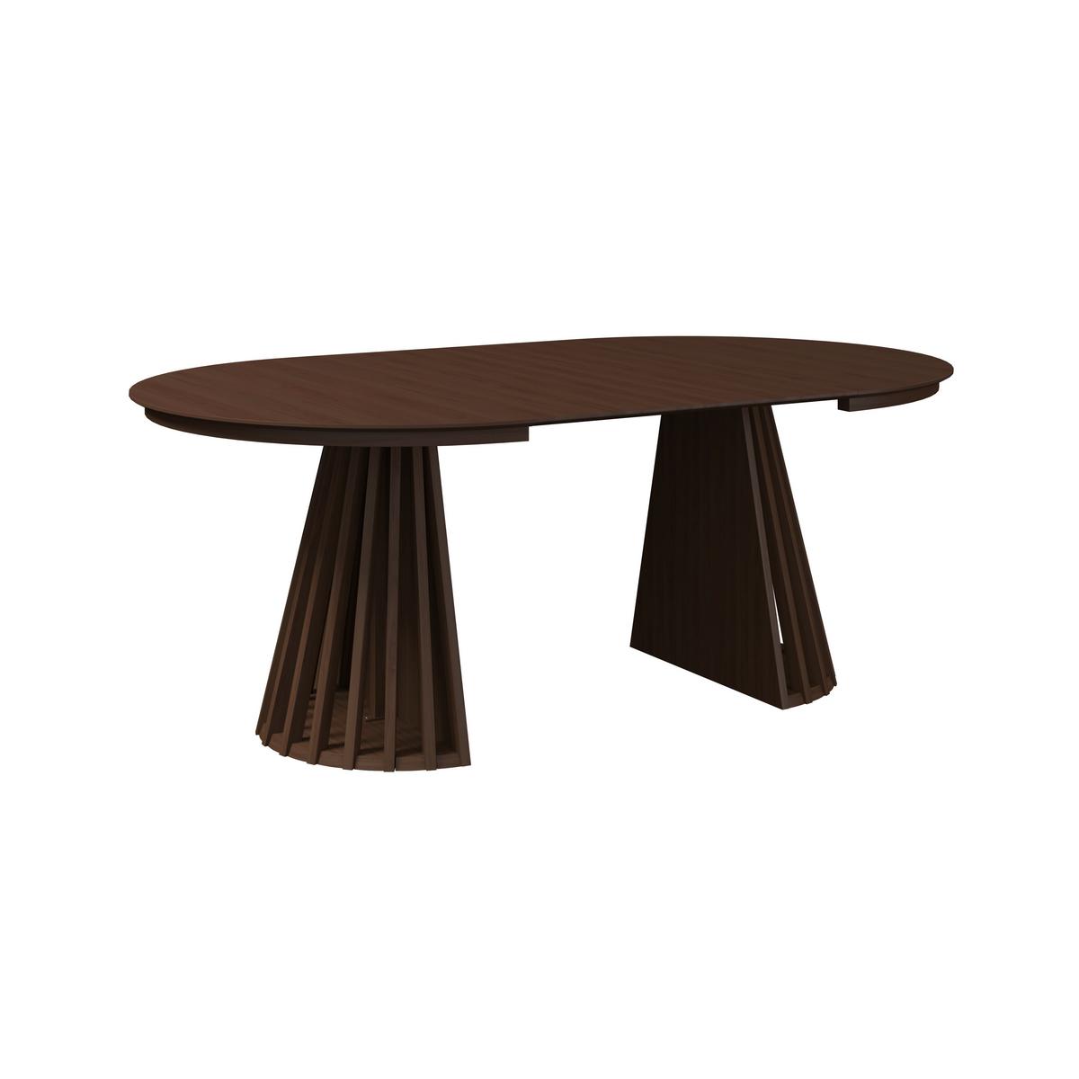 Ausziehtisch Ennio Walnussfarben Echtholz rund - Walnussfarben, MODERN, Holz/Holzwerkstoff (150/75/120cm) - Bessagi Home