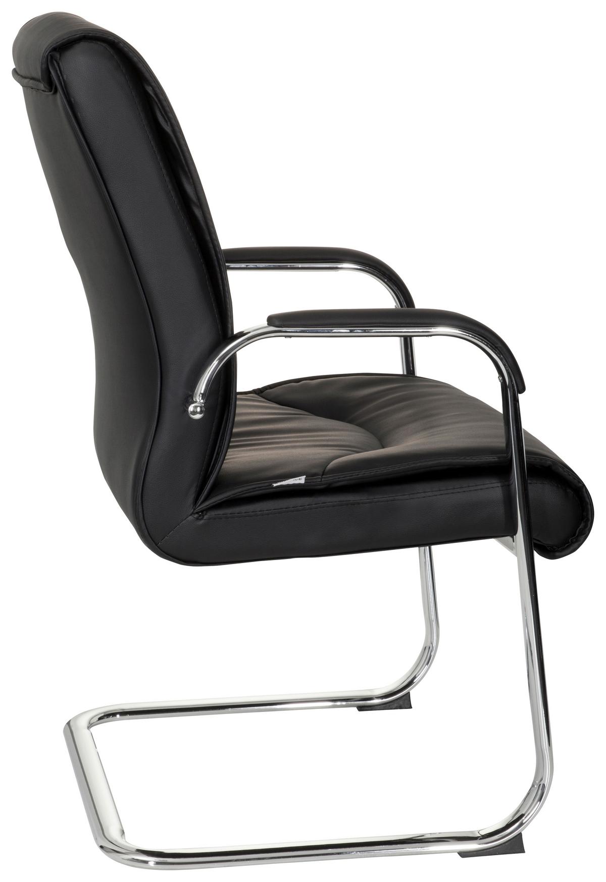 Konferenčni Stol Sovrano V, Črna - barve kroma/črna, Moderno, kovina/tekstil (58/108/71cm) - MID.YOU