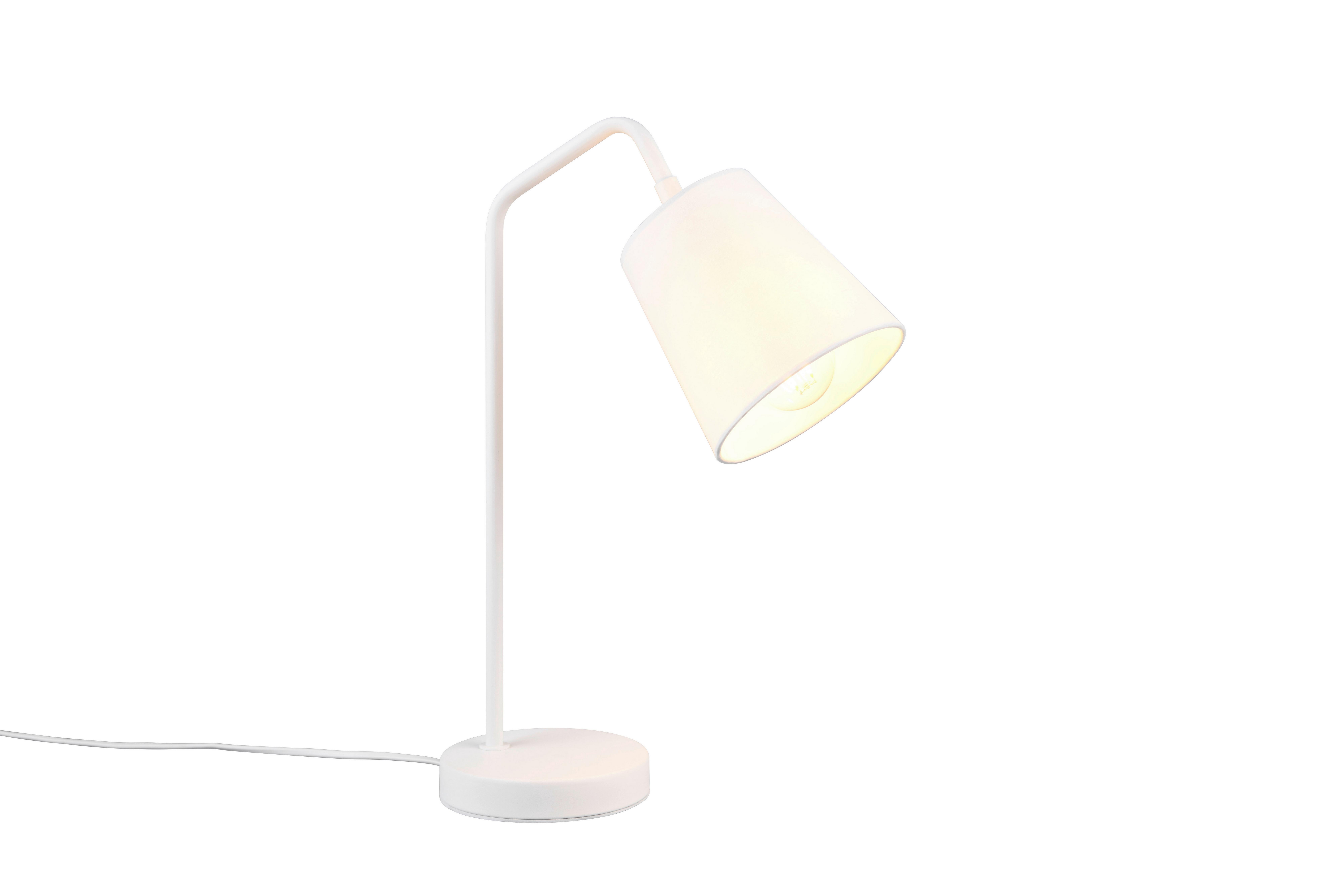 Tischleuchte Buddy Weiß max. 40 Watt - Weiß, Basics, Textil/Metall (14/30/45cm)