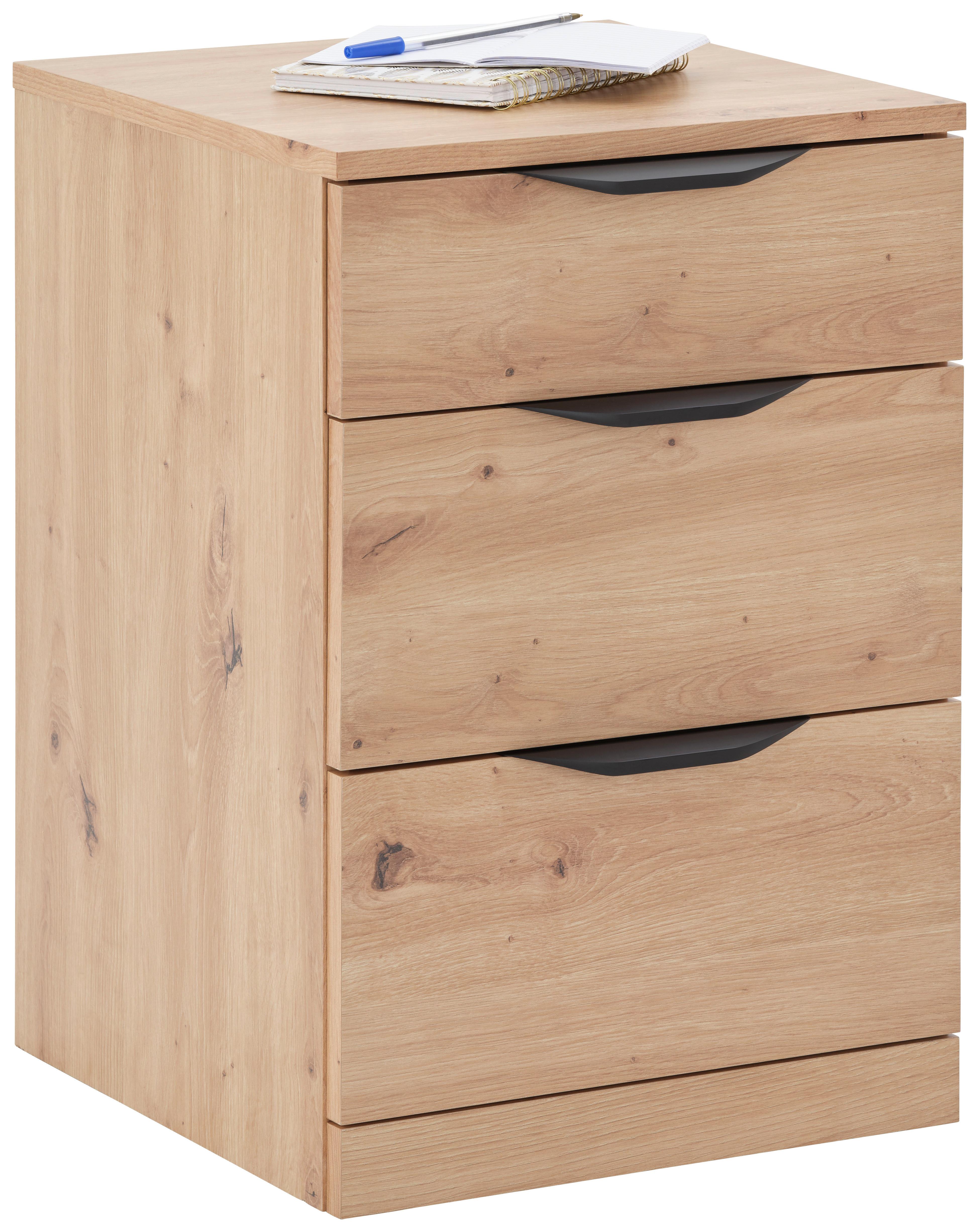 Fiokar Rimini - crna/hrast artisan, Trendi, metal/pločasti materijal (40/60,1/40cm) - Modern Living