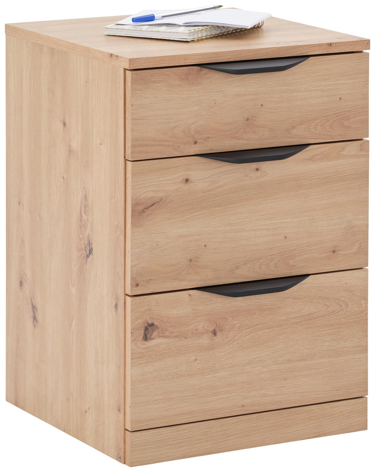 Ladičar Rimini - hrast Artisan/crna, Trend, drvni materijal/metal (40/60,1/40cm) - Modern Living