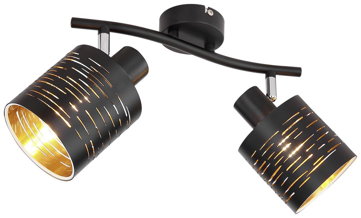 Strahler Tunno in Schwarz max. 15 Watt - Goldfarben/Schwarz, Design, Kunststoff/Metall (29,6/10/16cm) - Globo