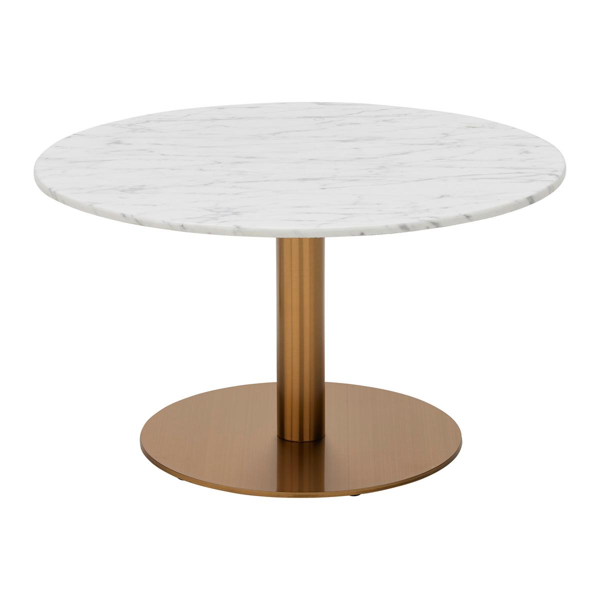 Couchtisch Bursa Weiß/Goldfarben - Goldfarben/Weiß, MODERN, Stein/Metall (80/80/45cm) - Mömax
