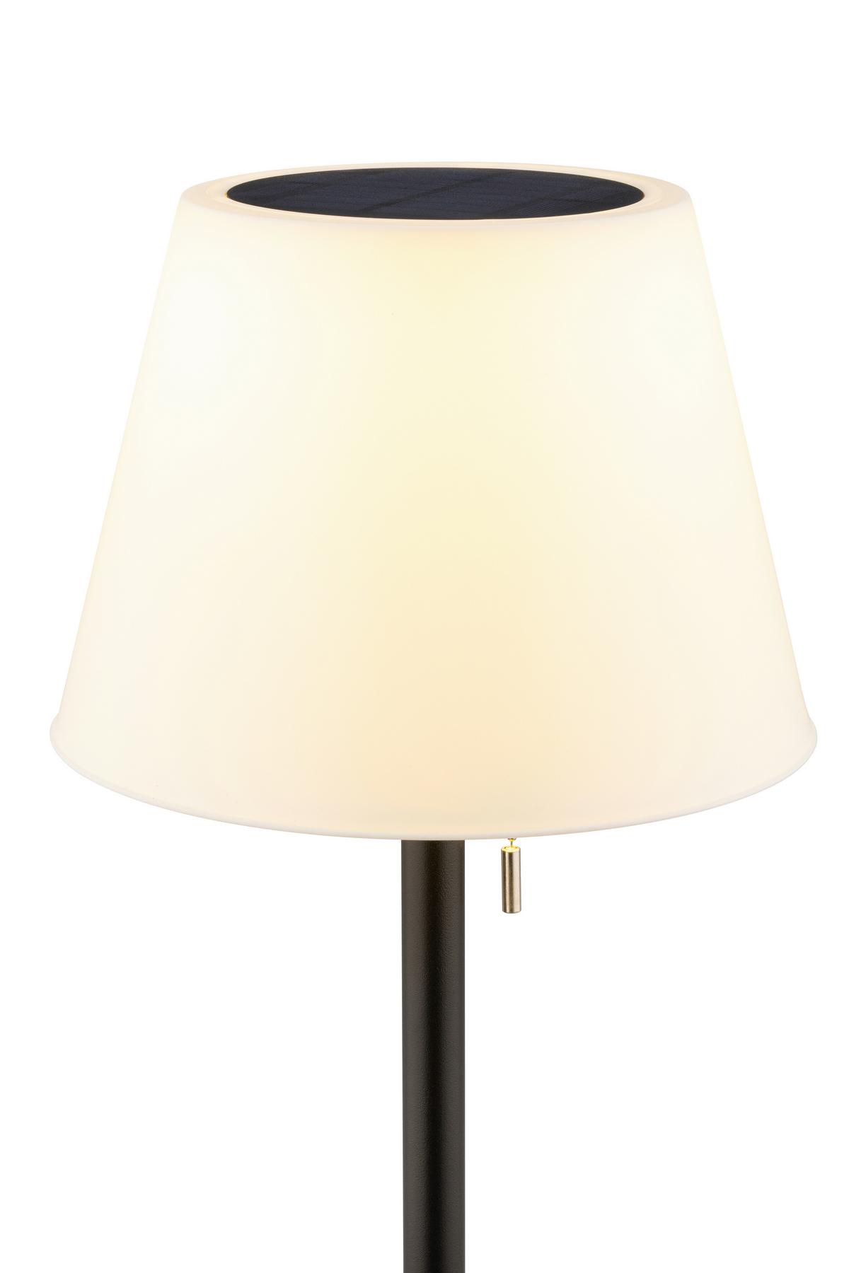 Solarleuchte Steh Schwarz/Weiß max. 0,6 Watt - Schwarz/Weiß, ROMANTIK / LANDHAUS, Kunststoff/Metall (22/137cm) - Mömax