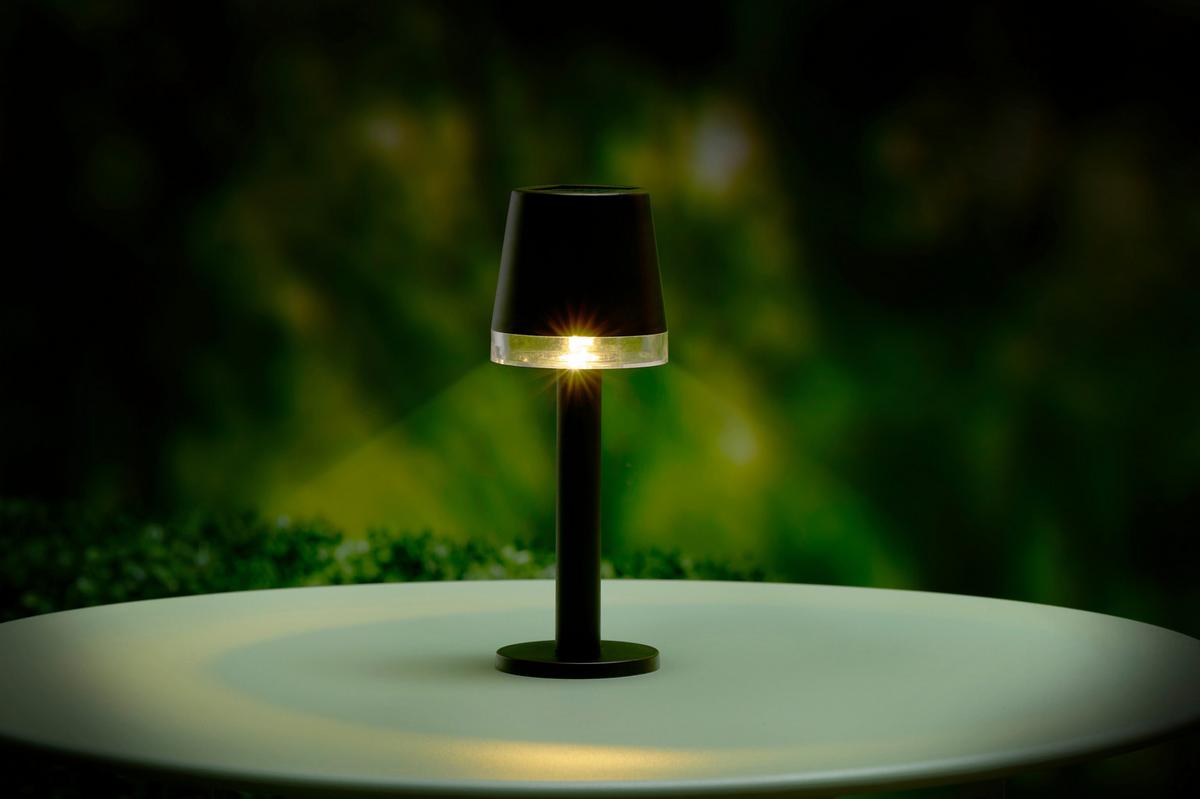 Solarleuchte Table Light Schwarz - Schwarz, Basics, Kunststoff (8/8/21.3cm) - Grundig