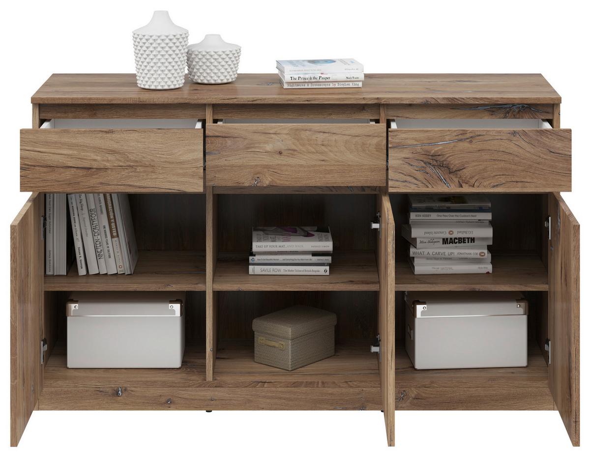 Kommode Saturn in Eichefarbe - Eichefarben, Konventionell, Holzwerkstoff (135/81/42cm) - Mömax