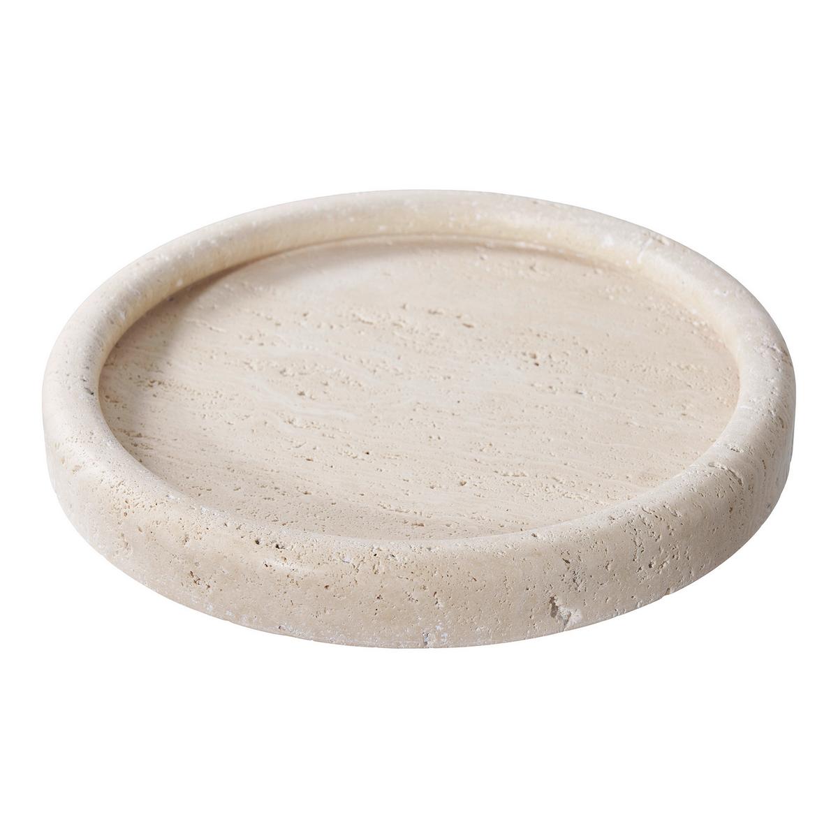 Serviertablett Tray Beige - Beige, Design, Stein (25.5/2.5/25.5cm)