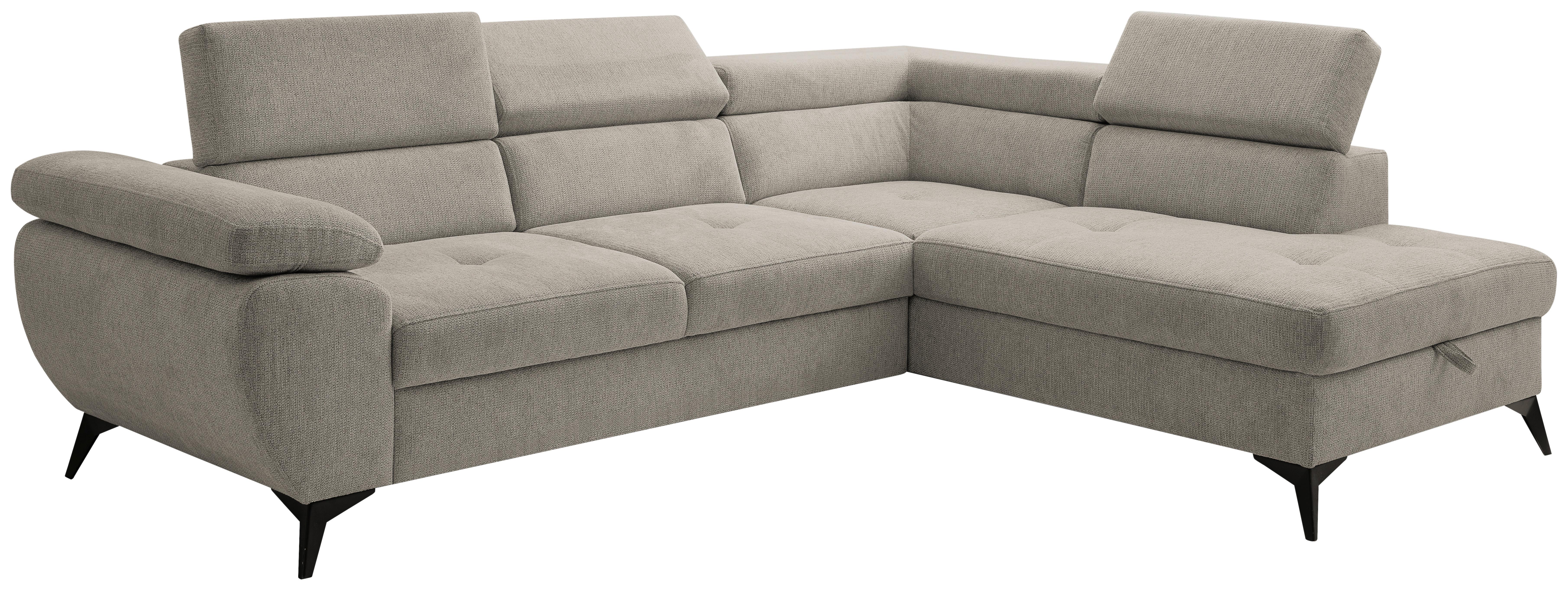 Kutna Garnitura Floris - crna/taupe, Moderno, tekstil/metal (256/75-90/200cm) - Modern Living