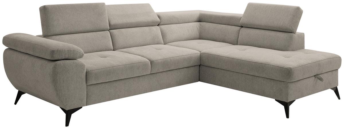 Kutna Garnitura Floris - crna/taupe, Moderno, tekstil/metal (256/75-90/200cm) - Modern Living