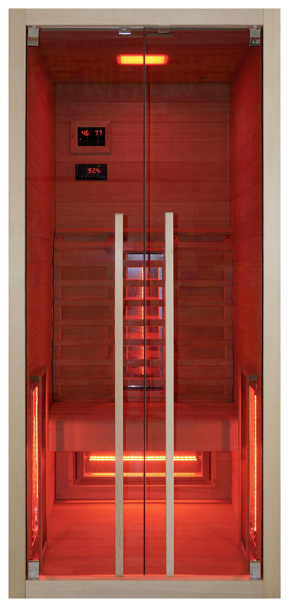 Infrarotkabine Ruby ca. 90,5x195x100cm - Naturfarben, Basics, Holz (90,5/195/100cm) - Sanotechnik