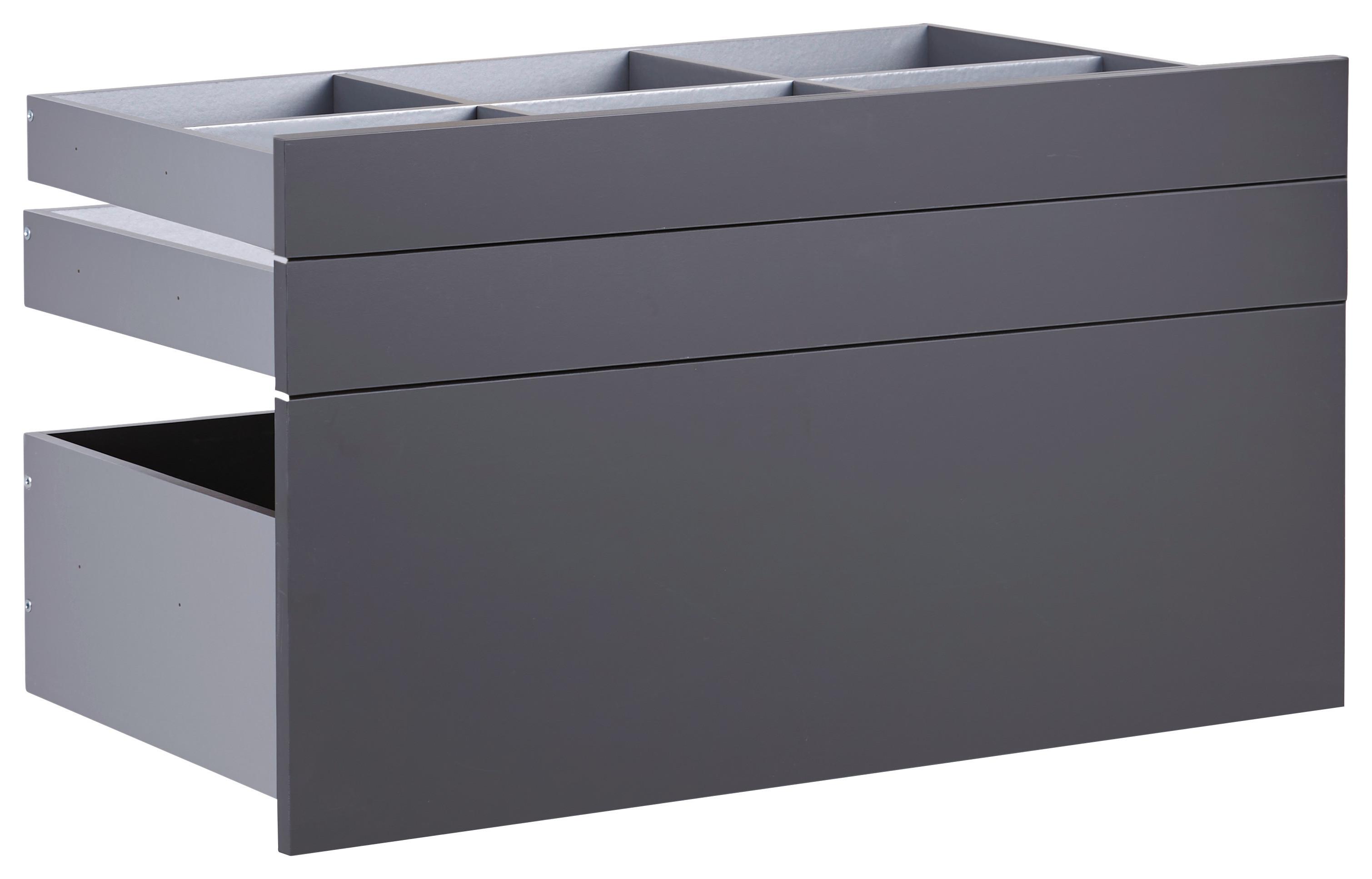 Schubladenset Unit in Anthrazit - Anthrazit, MODERN, Holzwerkstoff (91/50,3/47cm) - Based