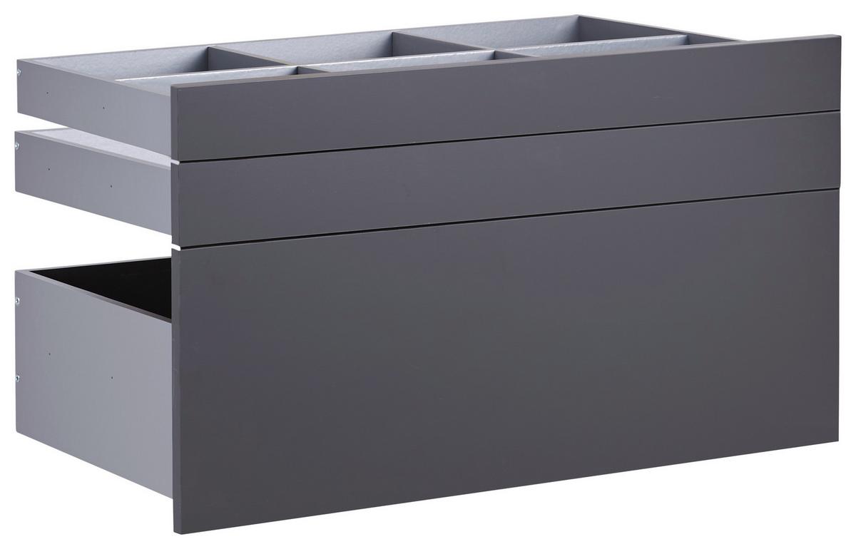 Schubladenset Unit in Anthrazit - Anthrazit, MODERN, Holzwerkstoff (91/50,3/47cm) - Based