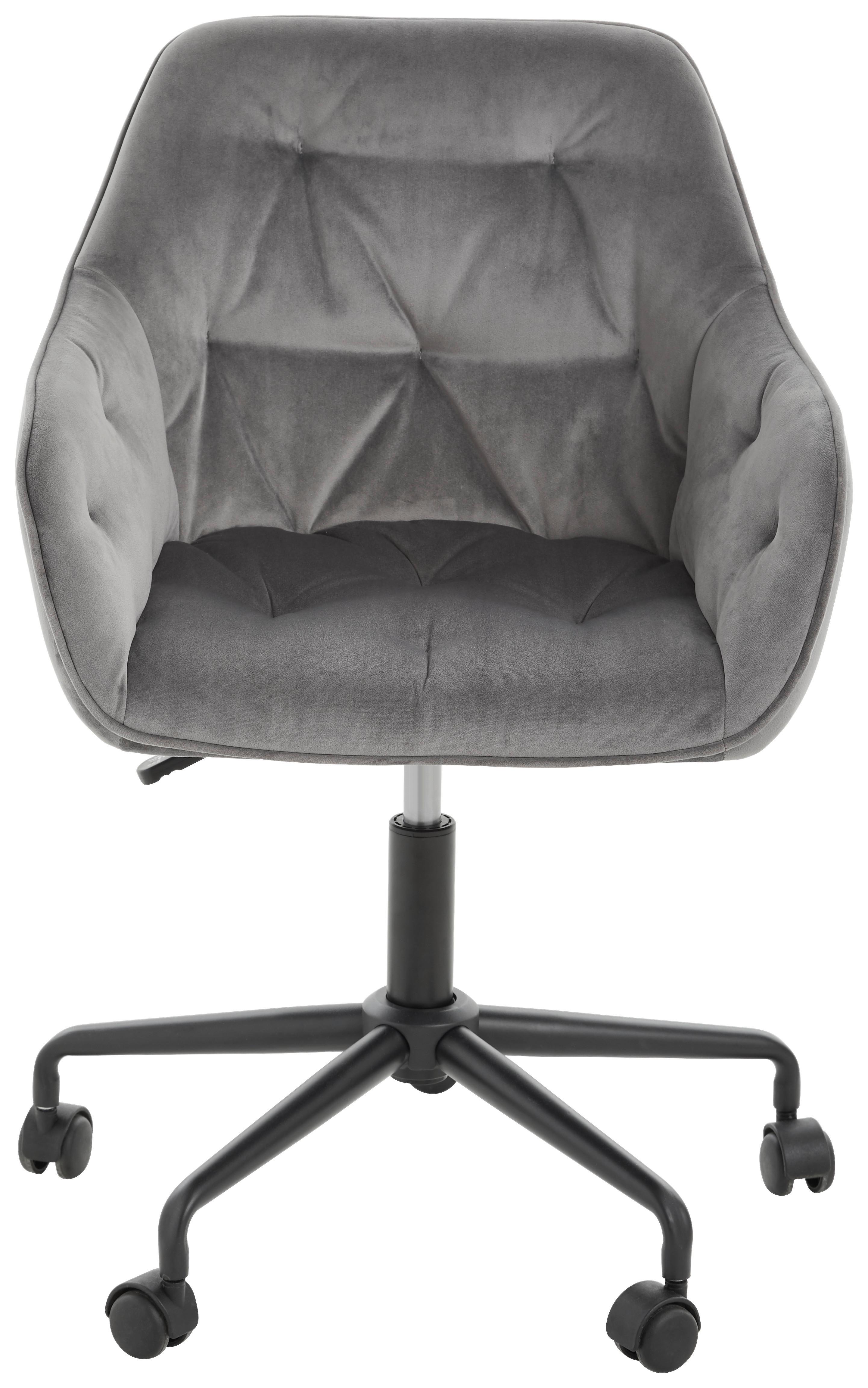 KRZESŁO OBROTOWE BROOKE - czarny/ciemnoszary, Trend, tworzywo sztuczne/metal (59/92/58,5cm) - Carryhome