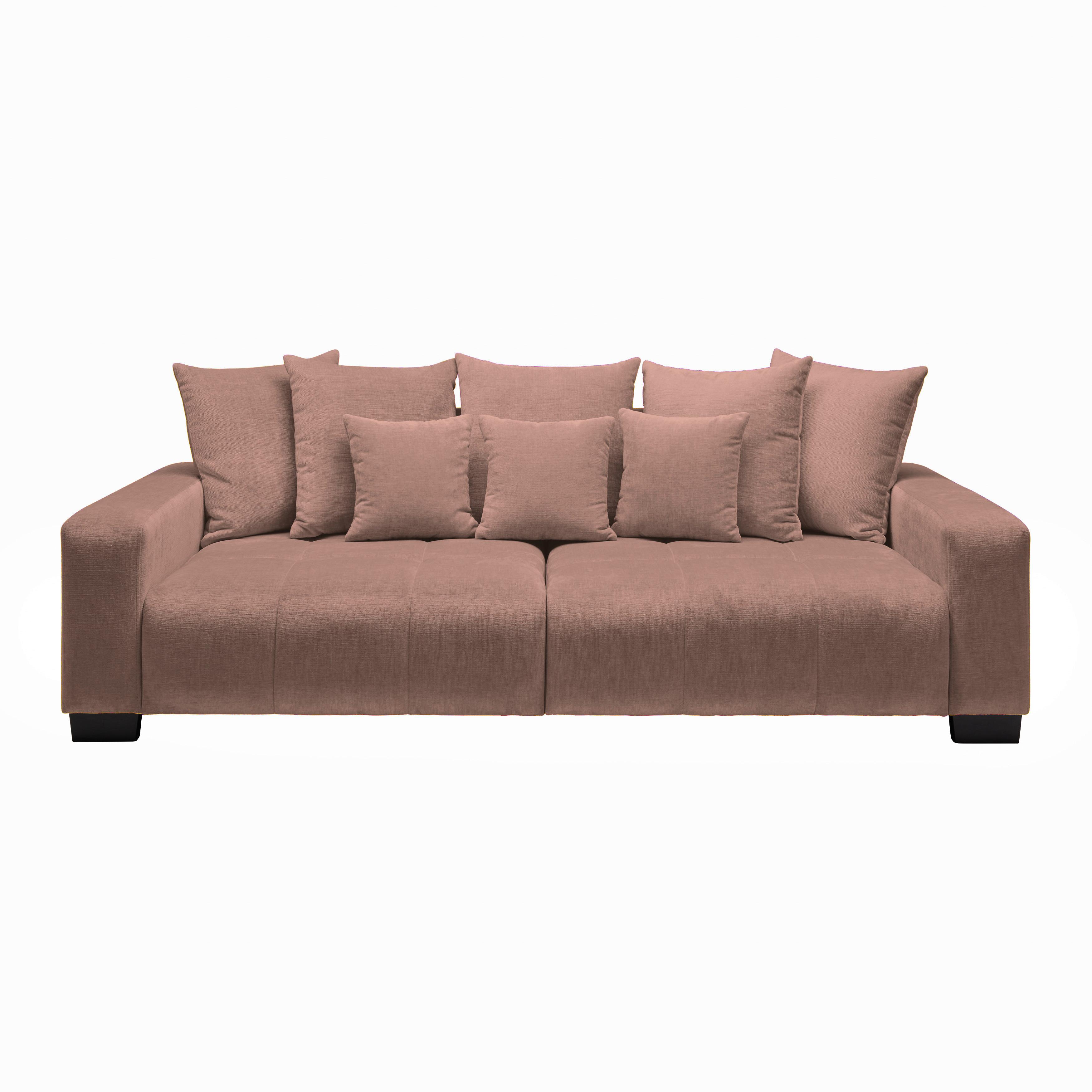 Bigsofa Matteo Rosa - Schwarz/Rosa, MODERN, Holz (246/93/124cm) - Based