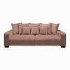 Bigsofa Matteo Rosa - Schwarz/Rosa, MODERN, Holz (246/93/124cm) - Based