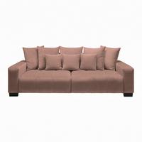 Bigsofa Matteo Rosa - Schwarz/Rosa, MODERN, Holz (246/93/124cm) - Based