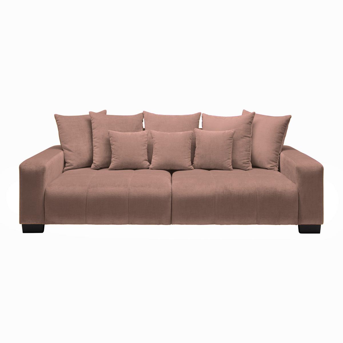 Bigsofa Matteo Rosa - Schwarz/Rosa, MODERN, Holz (246/93/124cm) - Based