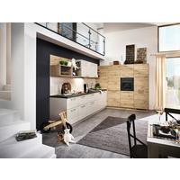 Einbauküche Lux Beige/Wildeiche - Wildeiche/Edelstahlfarben, Modern, Holzwerkstoff (338,2/180cm) - Dieter Knoll