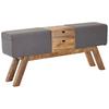Garderobenbank ca. 120x56x30 cm Textil Grau - Braun/Grau, MODERN, Holz/Textil (120/56/30cm) - MID.YOU