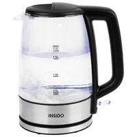 Wasserkocher Carolin in Schwarz ca. 1,7l - Schwarz, Glas/Kunststoff (21,5/15/24cm) - Insido