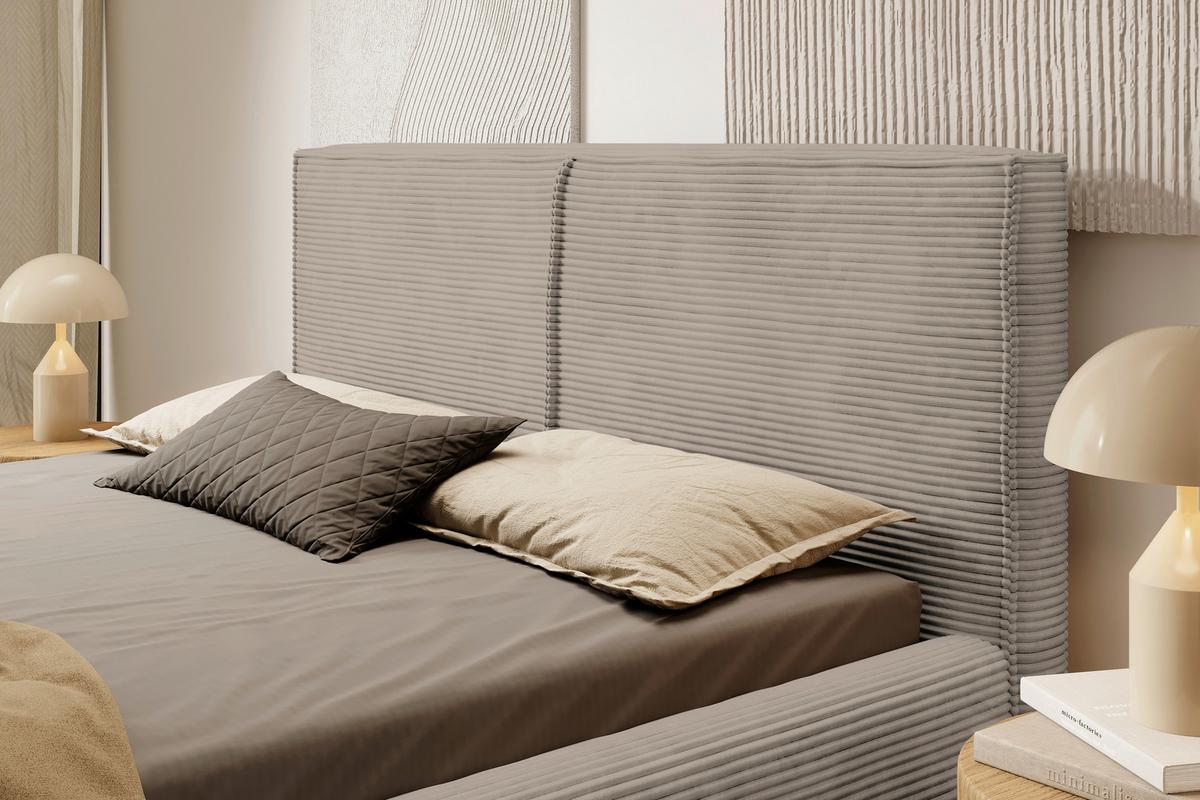 Oblazinjena Postelja Inez, Svetlo Rjava, 180x200cm - svetlo rjava/črna, Moderno, kovina/tekstil (180/200cm) - P & B