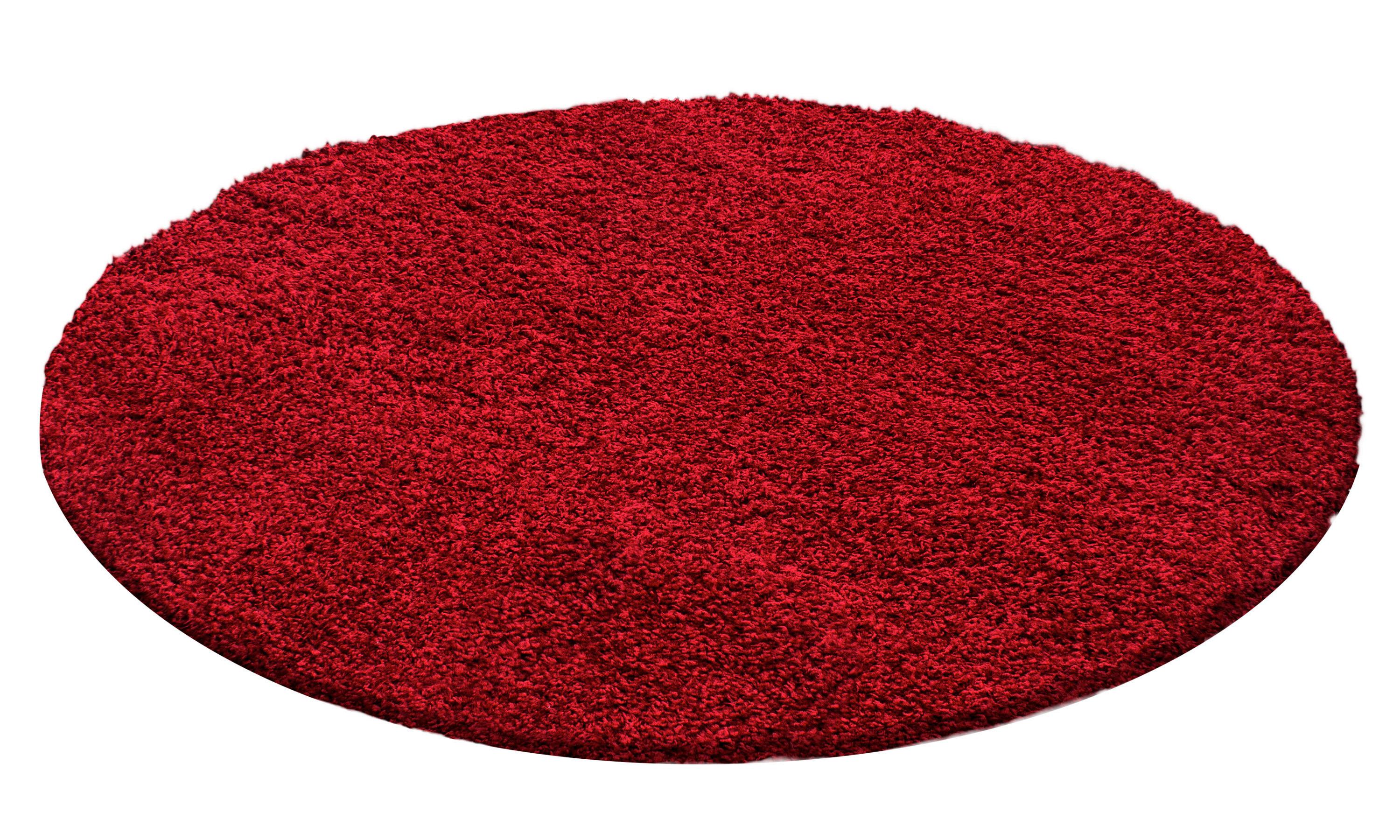 Hochflorteppich Life Rot Ø ca. 120cm - Rot, KONVENTIONELL, Textil (120cm) - Ayyildiz 