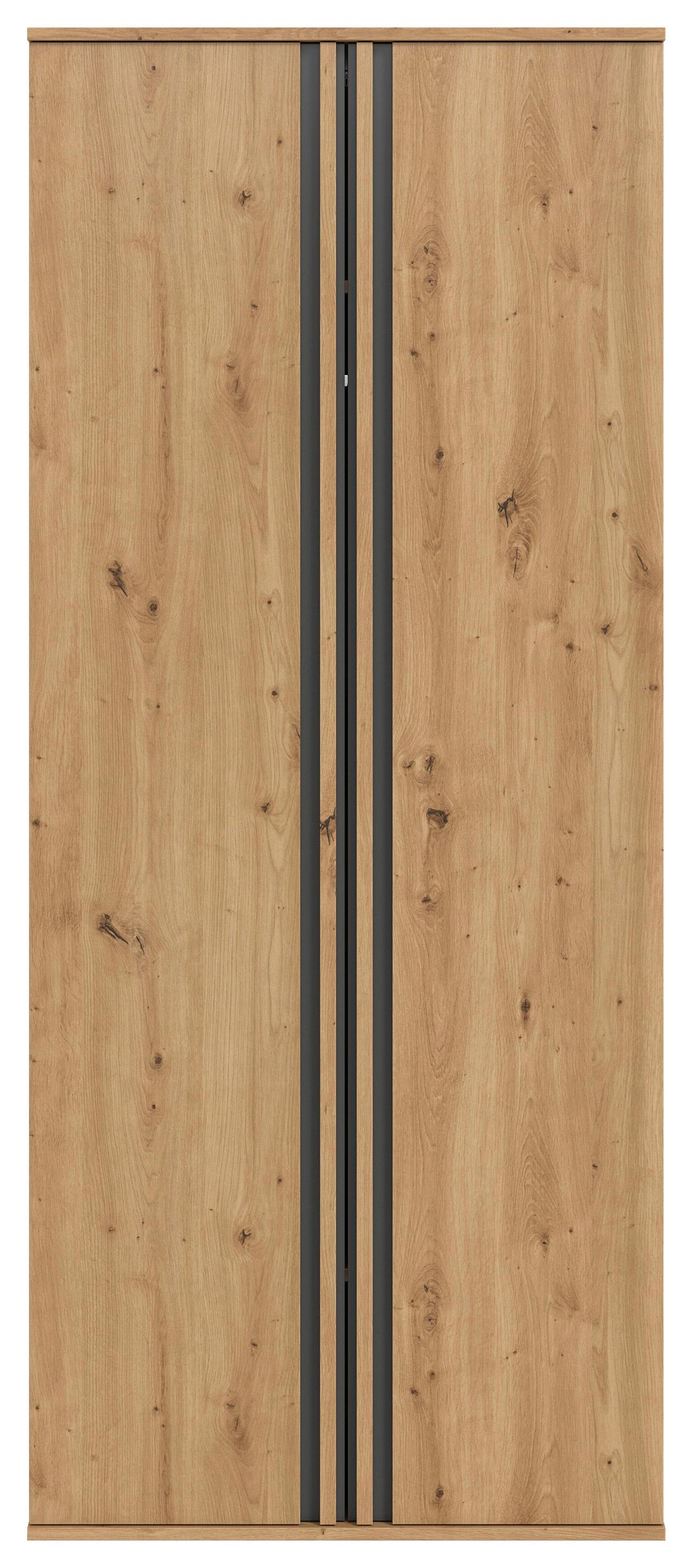 Drehtürenschrank TOFTA Eiche Artisan, Anthrazit - Anthrazit/Eiche Artisan, ROMANTIK / LANDHAUS, Holzwerkstoff (80/192/56cm) - Livetastic