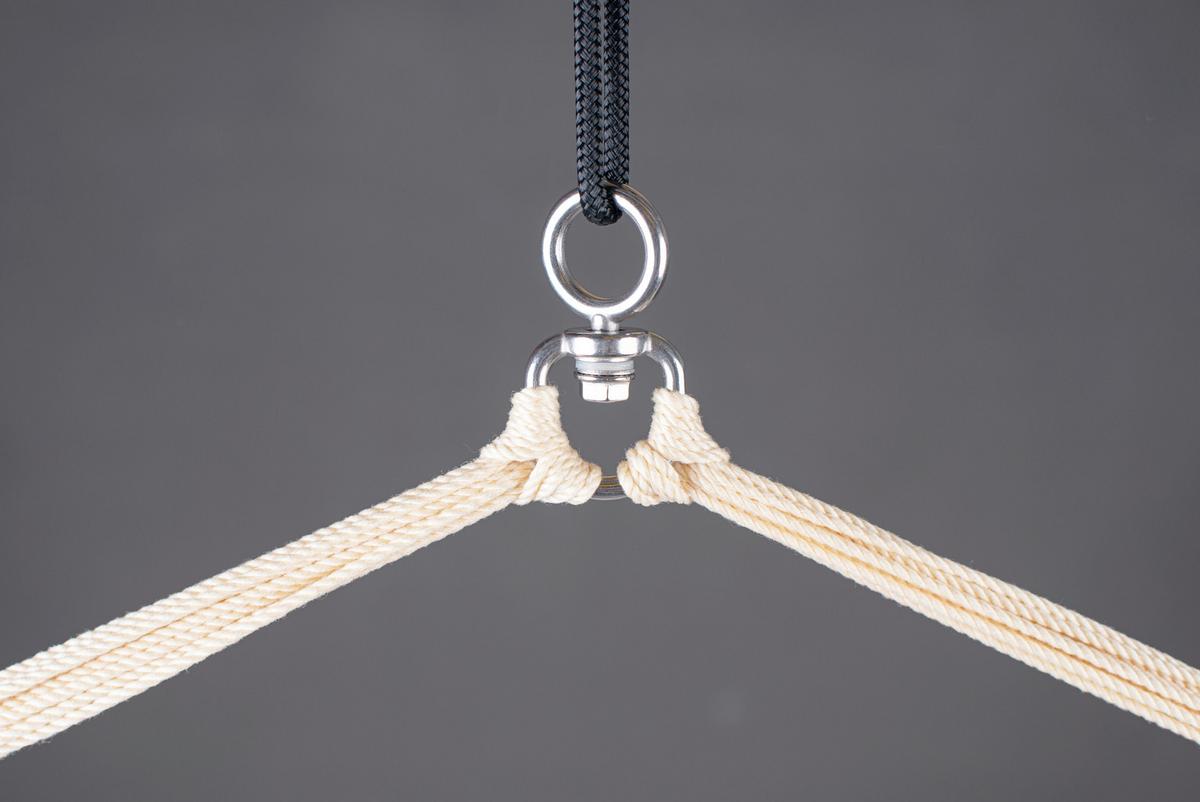 Hängesessel Basic Hammock Chair Outdoor Weiß/Blau - Weiß/Dunkelblau, Basics, Holz/Textil (90/145/140cm) - La Siesta
