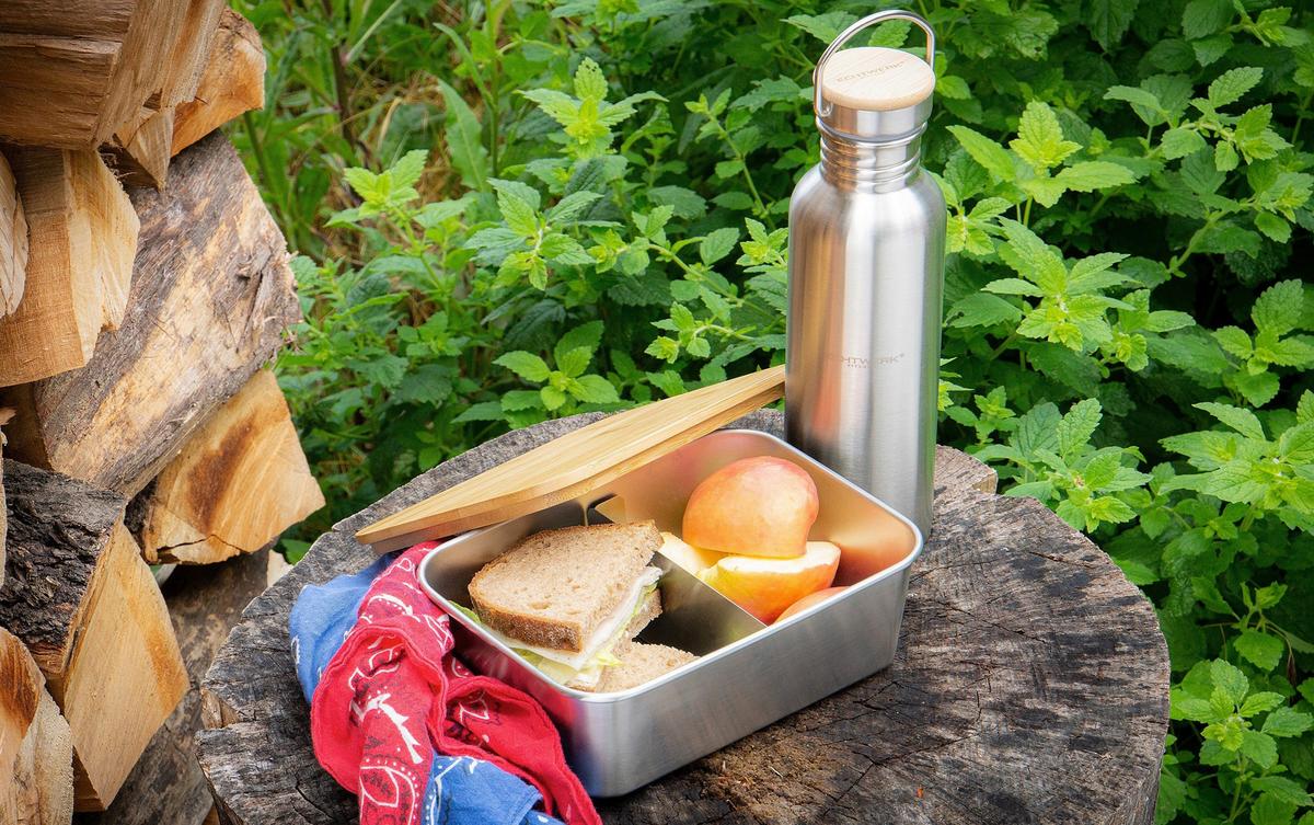 Lunchbox Ew-Lb-1720 - ezüstszínű, Basics, fa/fém (20/15/7,5cm) - Echtwerk