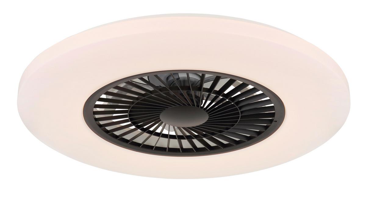 DECKENVENTILATOR 03649S - Weiss/Schwarz, Konventionell, Kunststoff (59,5/15,4cm) - Globo