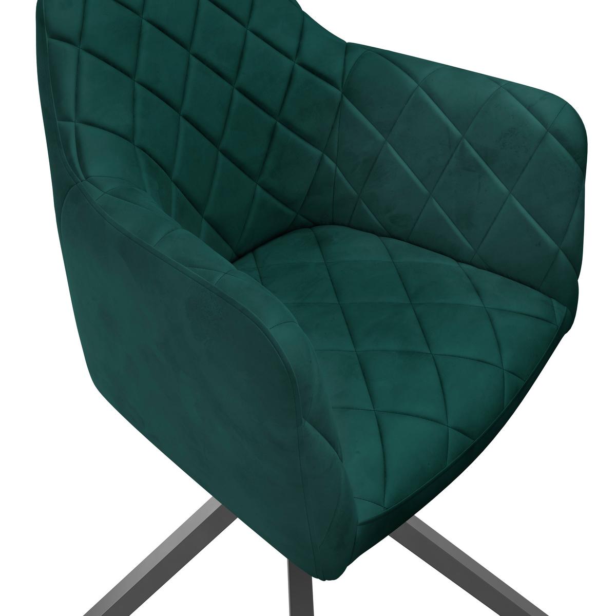 Stol Patti, Zelena, Vrtljiv - črna/zelena, Konvencionalno, kovina/tekstil (58/81/54cm)