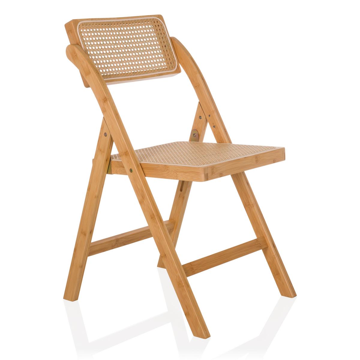 Zložljiv Stol Tudela Bamboo, Rjava - rjava, Moderno, les (45,5/83,5/45cm) - Gardenson