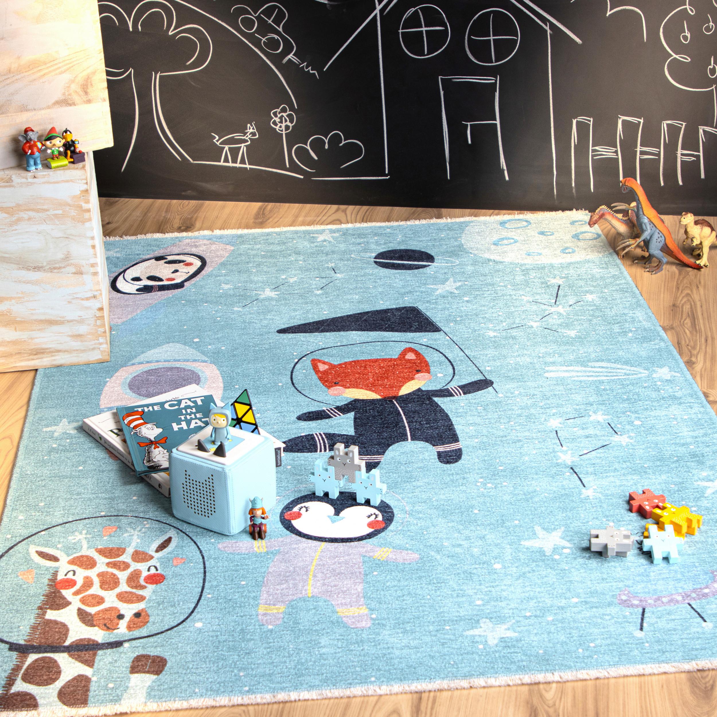 KINDERTEPPICH MY GRETA - Blau/Weiss, Trend, Textil (115/170cm) - Ben'n'jen