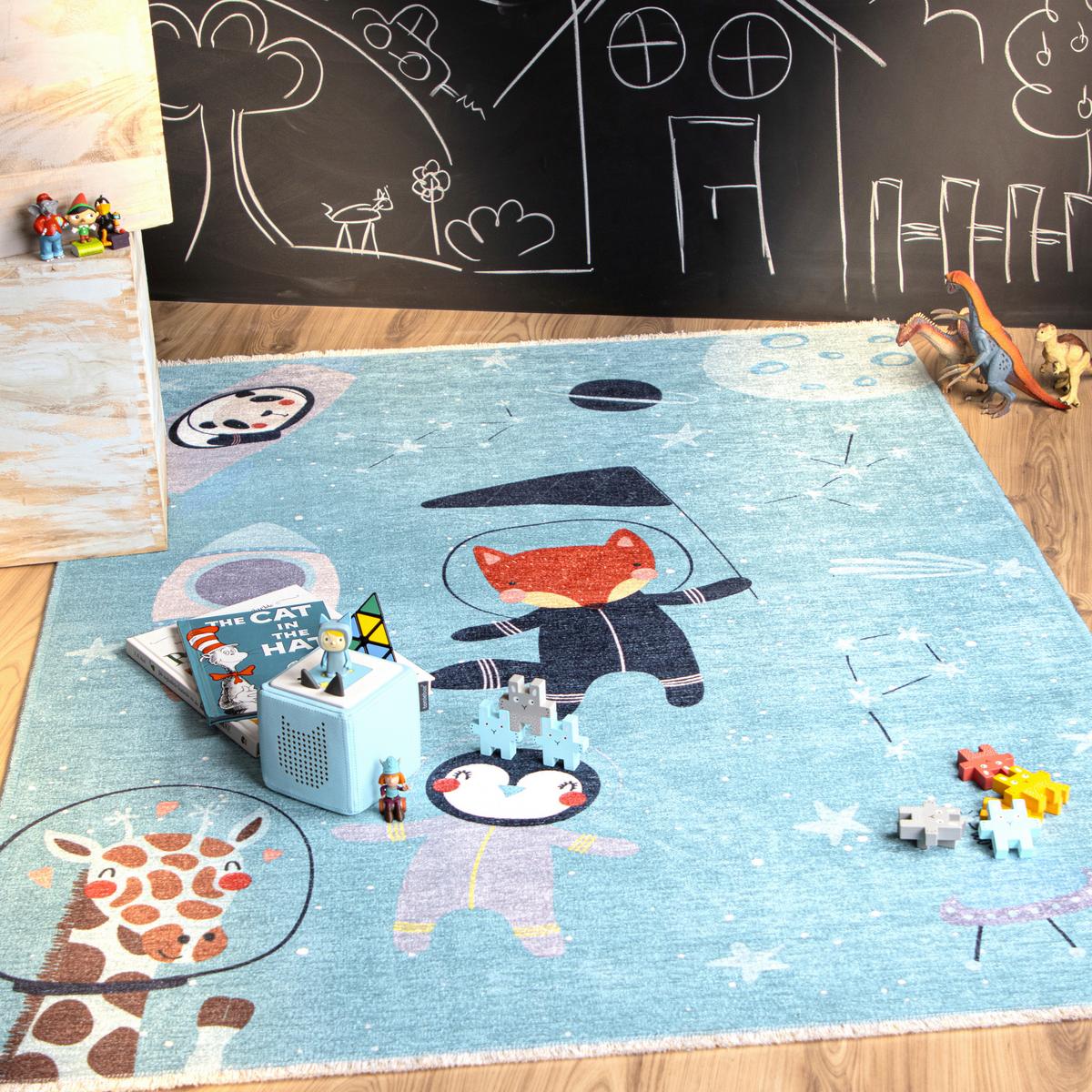 KINDERTEPPICH MY GRETA - Blau/Weiss, Trend, Textil (115/170cm) - Ben'n'jen