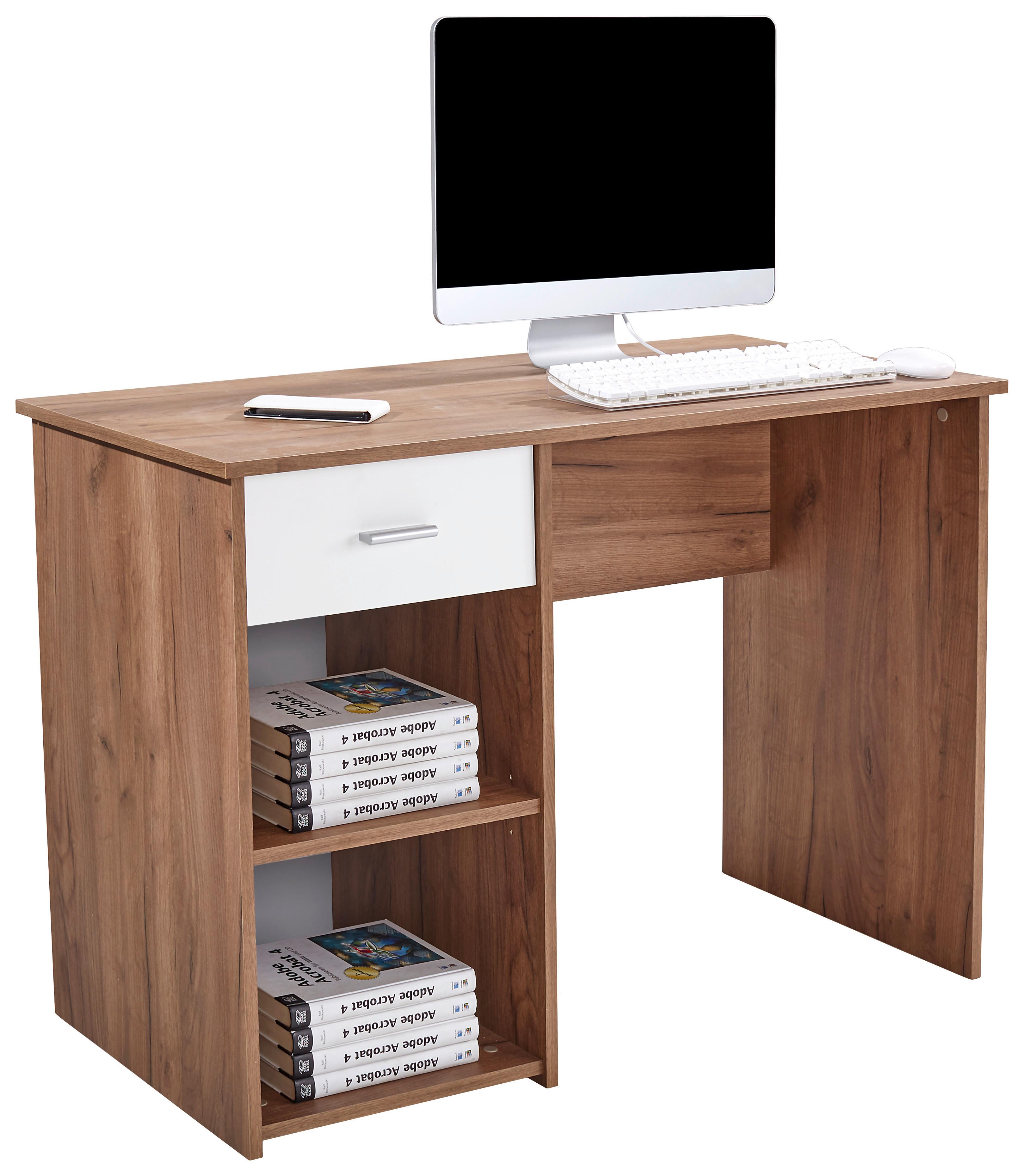 Masă de birou Kubek - maro închis, Modern, material pe bază de lemn (110/75/50cm)