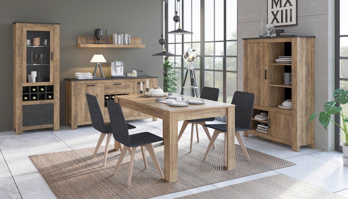 Comodă RAPALLO - castaniu, Modern, material pe bază de lemn (176,2/89,7/46cm) - Modern Living