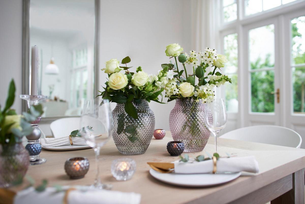 Vase Grau - Grau, Basics, Glas (12,5/30/12,5cm) - Leonardo