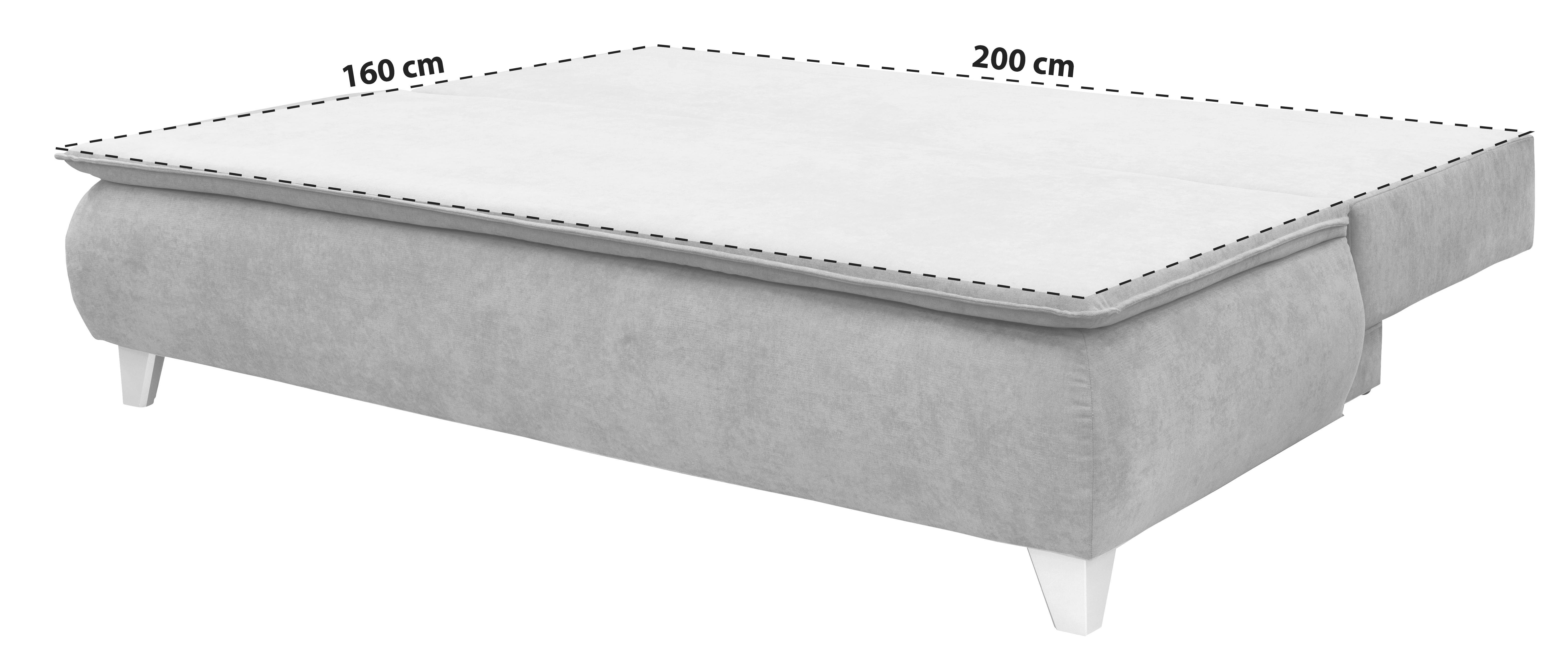 Boxspring Sofa Mona - srebrne boje/antracit, Moderno, tekstil/drvo (208/100/106cm) - Mömax
