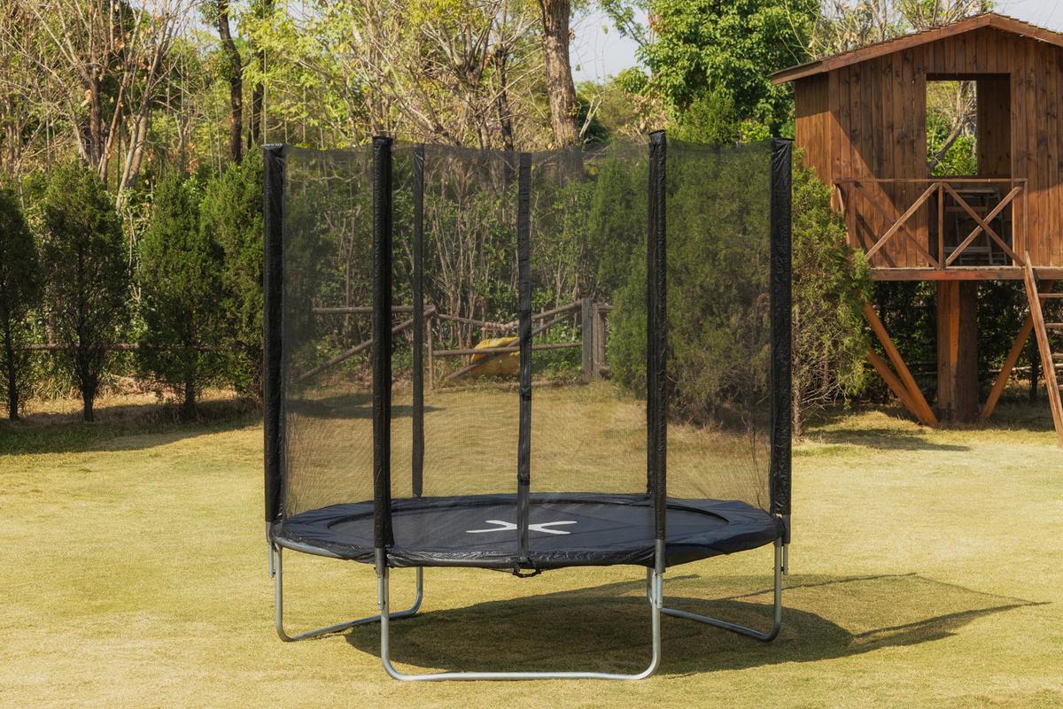 Trampolin Jump Schwarz Ø ca. 250cm - Schwarz, KONVENTIONELL, Kunststoff/Textil (250/239cm) - Mömax
