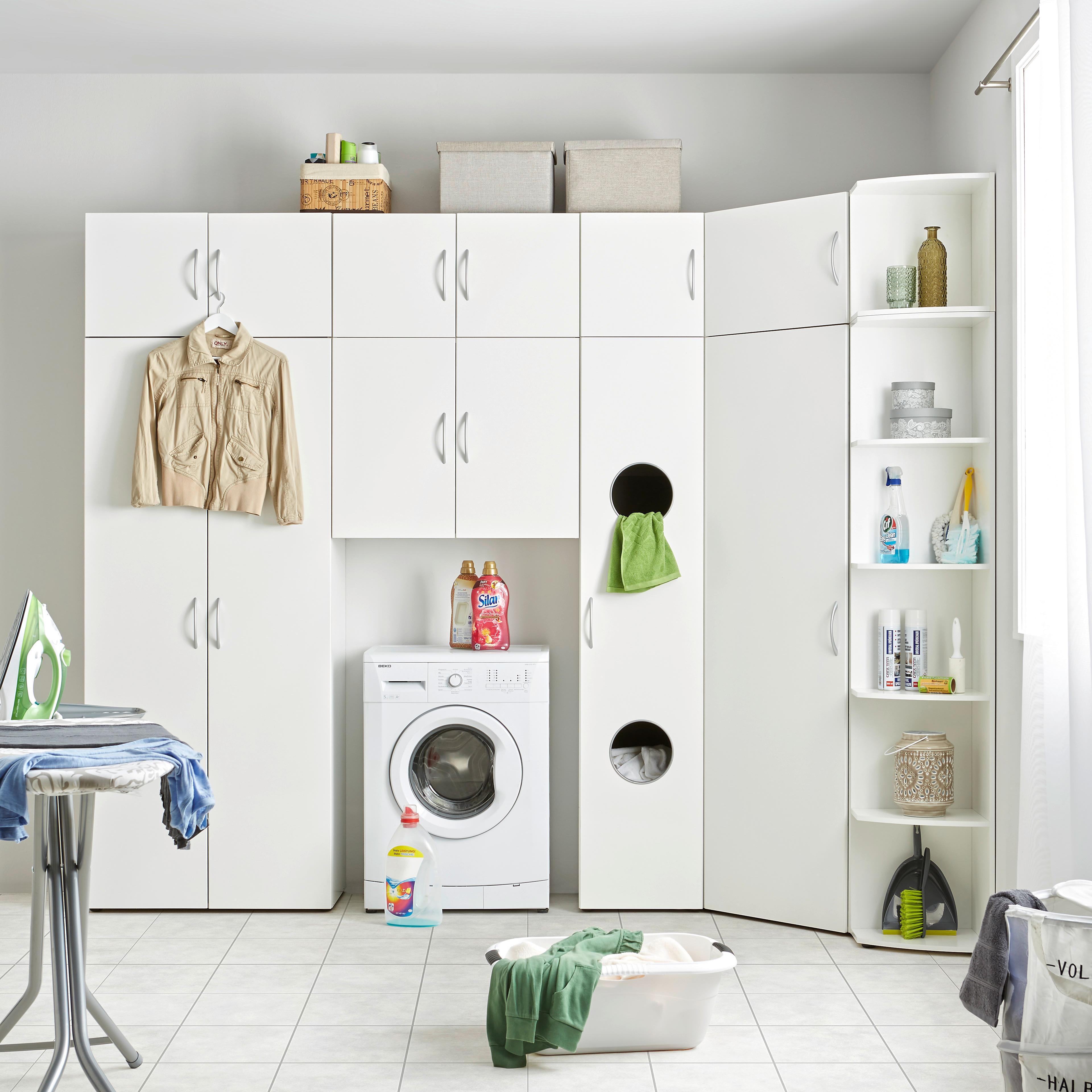 Hängeschrank in Weiss - Weiss/Alufarben, Konventionell, Holzwerkstoff/Kunststoff (80/64/40cm) - Mömax
