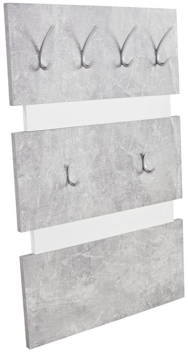 Előszobapanel Moya - fehér/szürke, Modern, műanyag/faalapú anyag (70/99/2cm) - Best Price