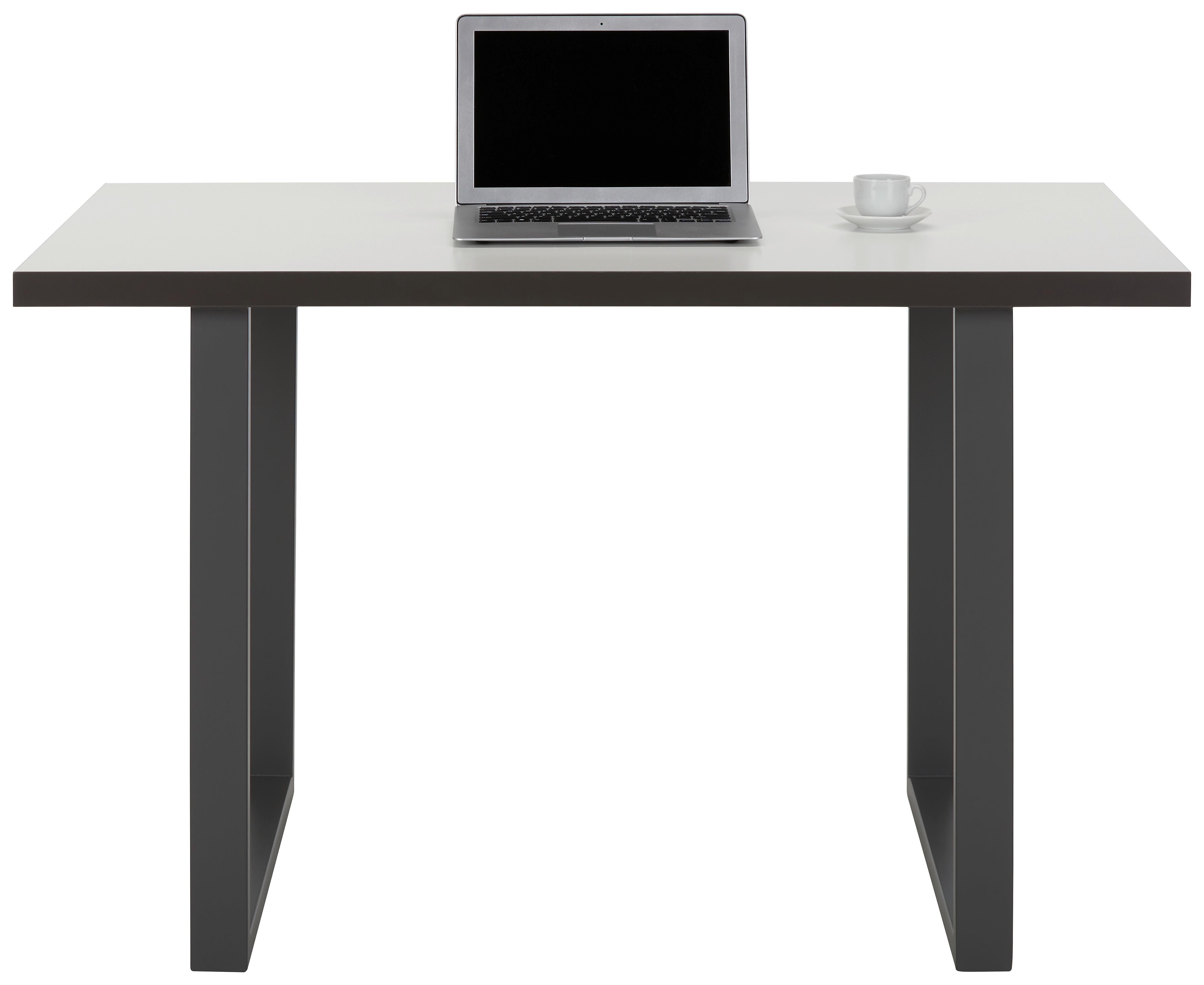 Schreibtisch in Weiß/Grau - Weiß/Grau, MODERN, Holzwerkstoff/Metall (120/74,1/75cm) - Mömax